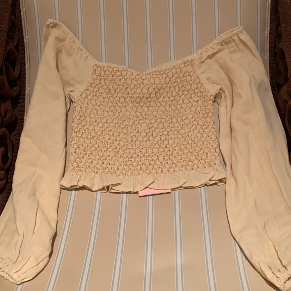 SPELL & THE GYPSY COLLECTIVE JESSE JANE CROPPED BLOUSE IN HONEY SIZE SMALL - Picture 8 of 15